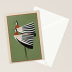 Striped Bird Pair Stationery Card Gallery Image 2