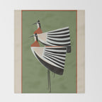 Striped Bird Pair Throw Blanket Gallery Image 2