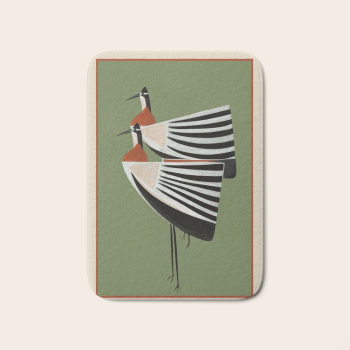 Striped Bird Pair Bath Mat Gallery Image 1
