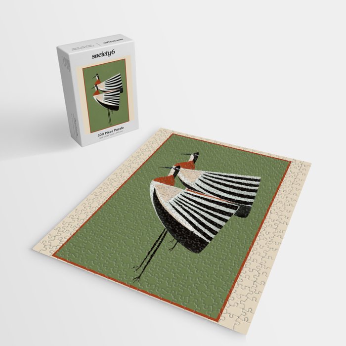 Striped Bird Pair Jigsaw Puzzle Gallery Image 2