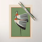 Striped Bird Pair Wrapping Paper Gallery Image 1