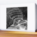 Hollywood Bowl aerial vintage, Los Angeles, California black and white photograph / photography Wall Mural Gallery Image 2