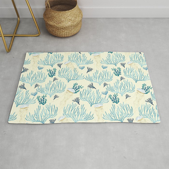 Jellyfish and Coral-Yellow Rug Gallery Image 1