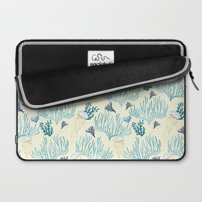 Jellyfish and Coral-Yellow Laptop Sleeve Gallery Image 2
