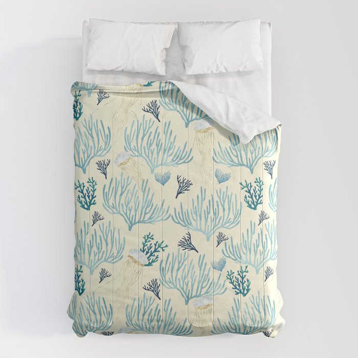 Jellyfish and Coral-Yellow Comforter Gallery Image 6