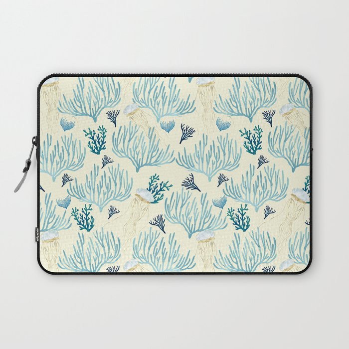 Jellyfish and Coral-Yellow Laptop Sleeve Gallery Image 1