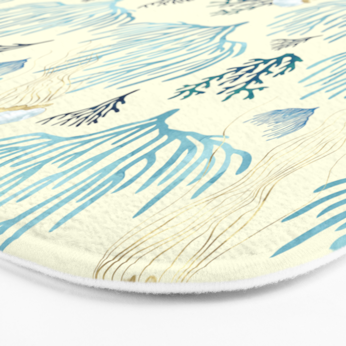 Jellyfish and Coral-Yellow Bath Mat Gallery Image 3