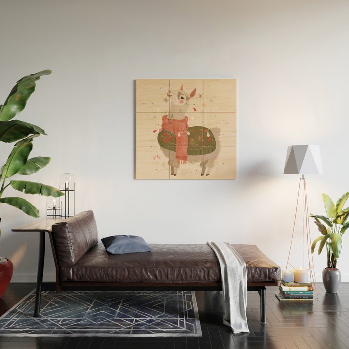 Holiday Llama Joy ll Wood Wall Art Gallery Image 2
