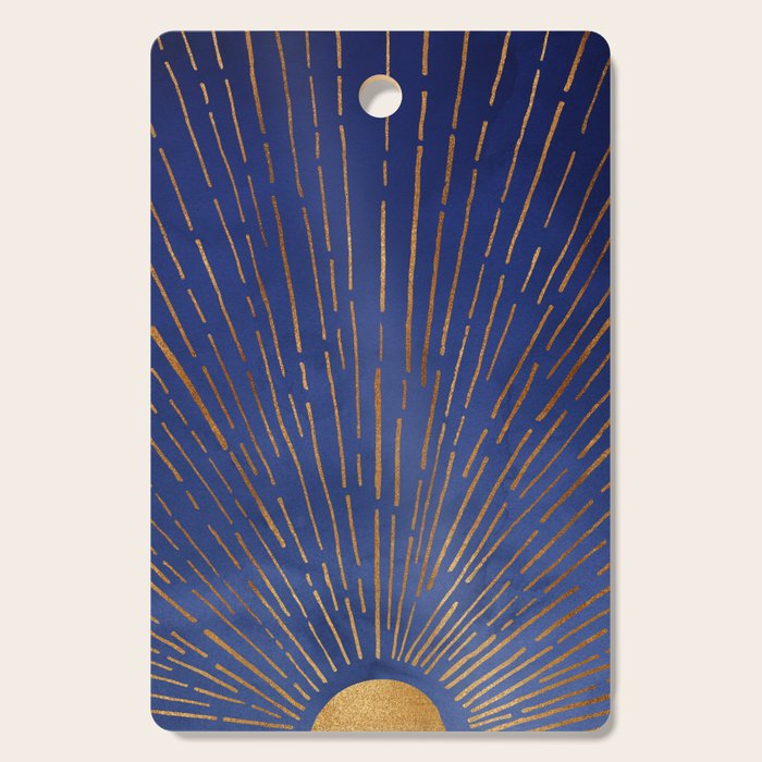 Twilight Blue and Metallic Gold Sunrise Cutting Board Gallery Image 1
