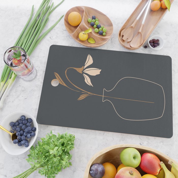 Minimal Abstract Art Vase Flower 6 Cutting Board Gallery Image 2
