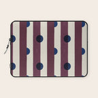 Burgundy Stripes and Navy Dots Modern Pattern Laptop Sleeve Gallery Image 1