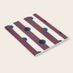 Burgundy Stripes and Navy Dots Modern Pattern Notebook Gallery Image 2