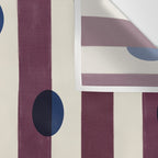 Burgundy Stripes and Navy Dots Modern Pattern Wall Tapestry Gallery Image 3