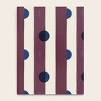 Burgundy Stripes and Navy Dots Modern Pattern Notebook Gallery Image 4
