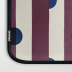 Burgundy Stripes and Navy Dots Modern Pattern Laptop Sleeve Gallery Image 3