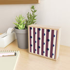 Burgundy Stripes and Navy Dots Modern Pattern Mini Art Print Gallery Image 2