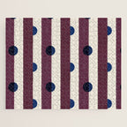 Burgundy Stripes and Navy Dots Modern Pattern Jigsaw Puzzle Gallery Image 1