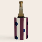 Burgundy Stripes and Navy Dots Modern Pattern Wine Chiller Gallery Image 1
