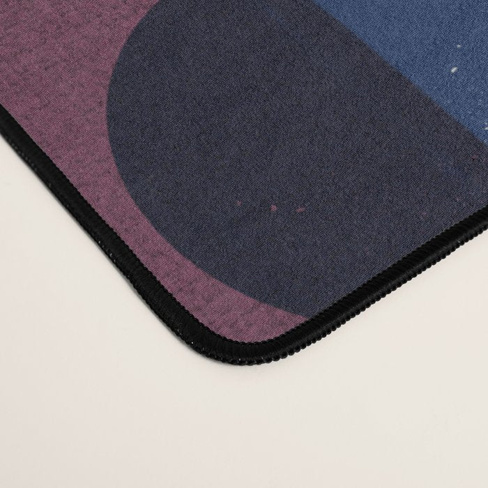 Burgundy Stripes and Navy Dots Modern Pattern Desk Mat Gallery Image 4