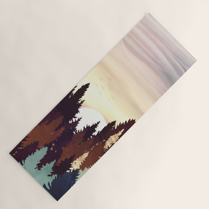 Autumn Forest Sunset Yoga Mat Gallery Image 1