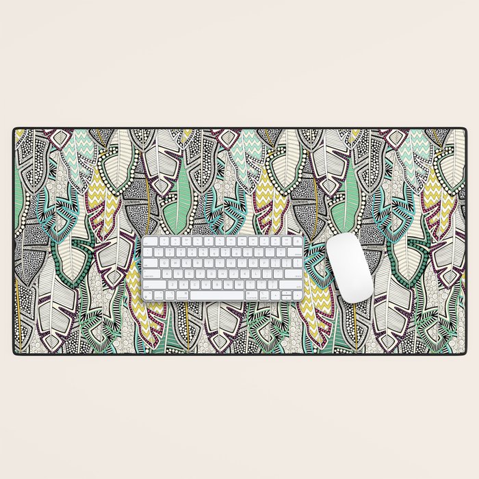 layered palm leaves Desk Mat Gallery Image 1