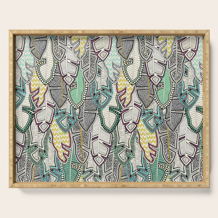 layered palm leaves Serving Tray Gallery Image 1