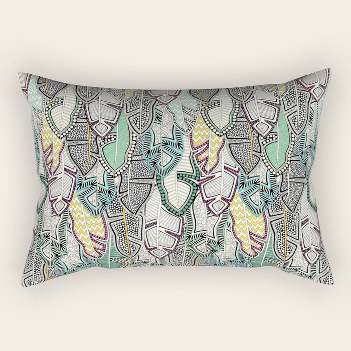layered palm leaves Rectangular Pillow Gallery Image 1