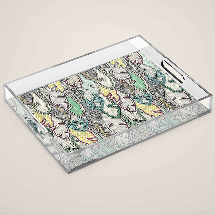 layered palm leaves Acrylic Tray Gallery Image 1