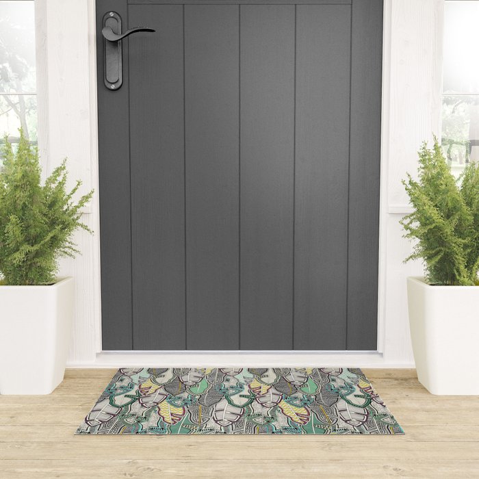 layered palm leaves Welcome Mat Gallery Image 3