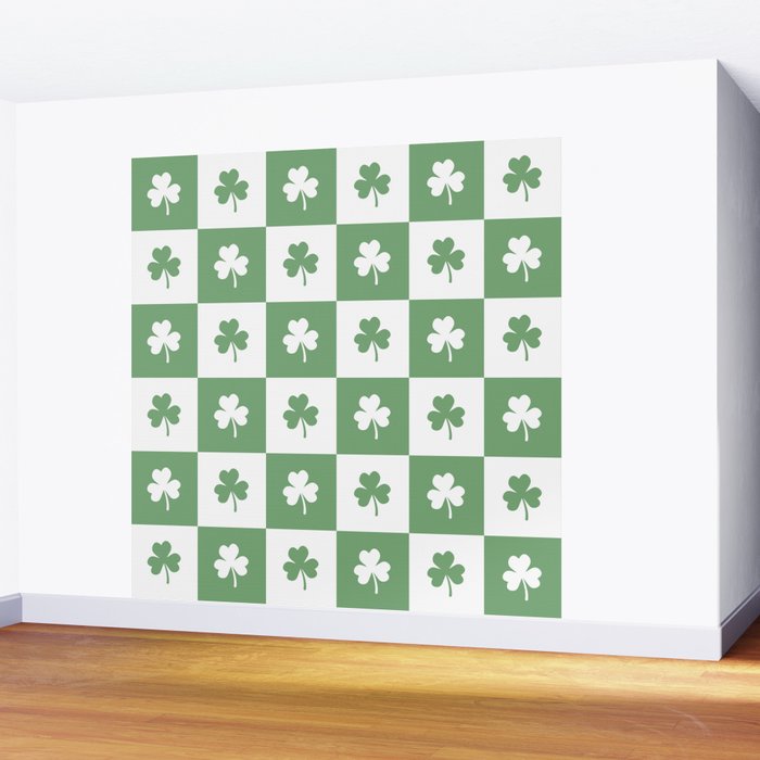 Shamrock Checkered Pattern Wall Mural Gallery Image 2