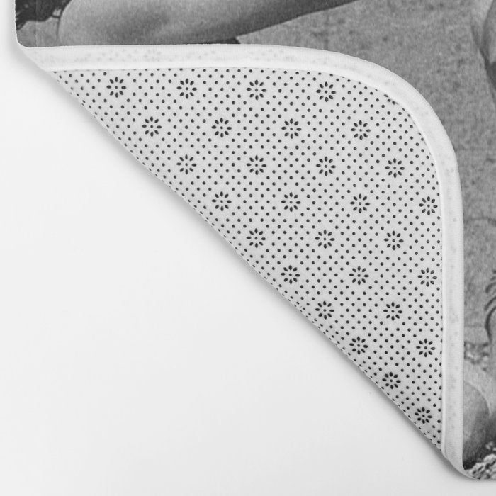 What the girls drink when the guys aren't looking - three girlfriends drinking at the beach black and white photograph Bath Mat Gallery Image 2