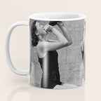 What the girls drink when the guys aren't looking - three girlfriends drinking at the beach black and white photograph Coffee Mug Gallery Image 3