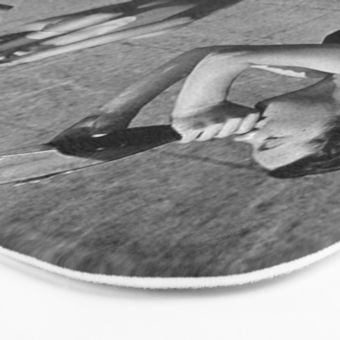 What the girls drink when the guys aren't looking - three girlfriends drinking at the beach black and white photograph Bath Mat Gallery Image 3