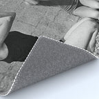 What the girls drink when the guys aren't looking - three girlfriends drinking at the beach black and white photograph Rug Gallery Image 4