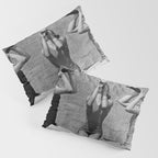 What the girls drink when the guys aren't looking - three girlfriends drinking at the beach black and white photograph Pillow Sham Gallery Image 3