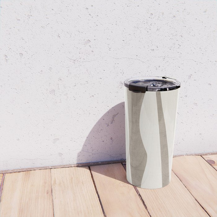 Minimalist Neutral Beige Cream Abstract  Travel Mug Gallery Image 4