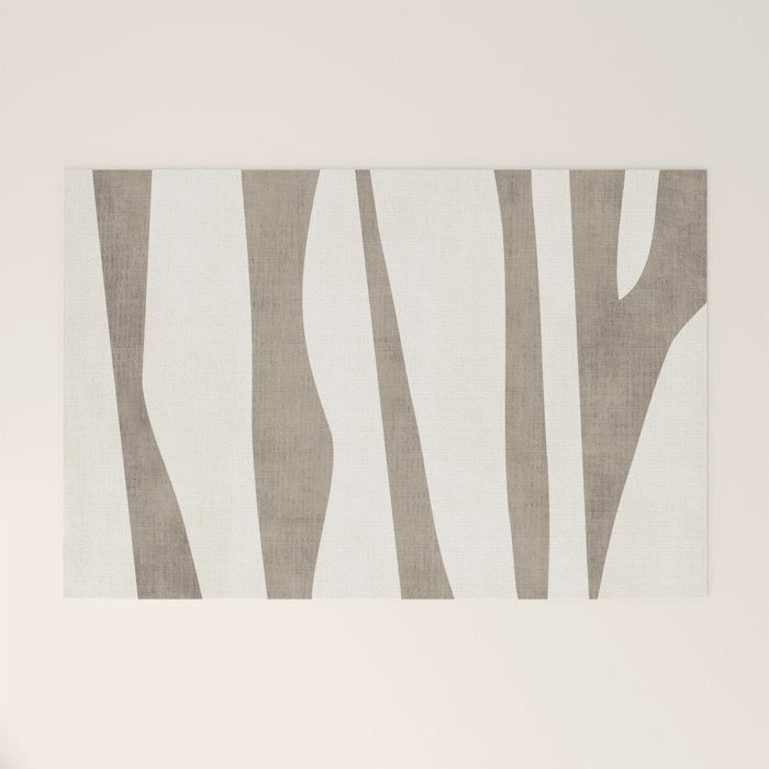 Minimalist Neutral Beige Cream Abstract  Welcome Mat Gallery Image 1