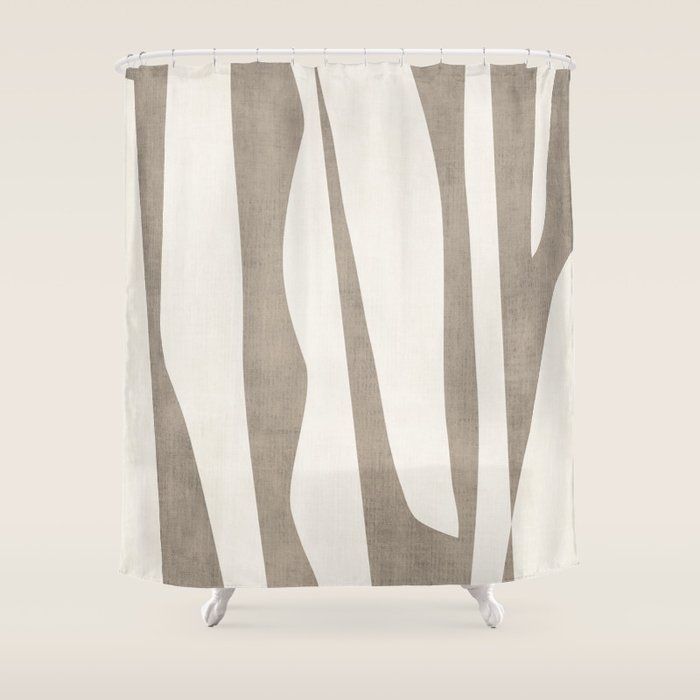 Minimalist Neutral Beige Cream Abstract  Shower Curtain Gallery Image 1