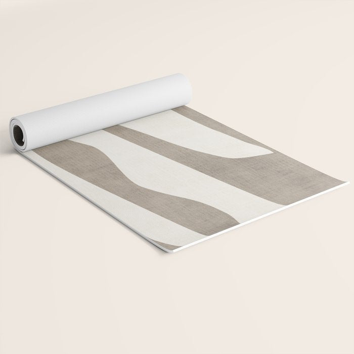 Minimalist Neutral Beige Cream Abstract  Yoga Mat Gallery Image 2