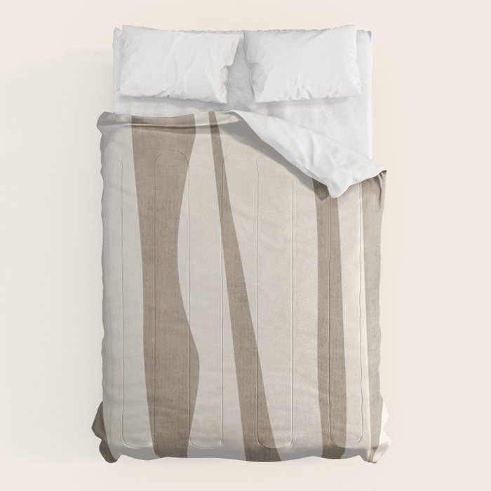 Minimalist Neutral Beige Cream Abstract  Comforter Gallery Image 6