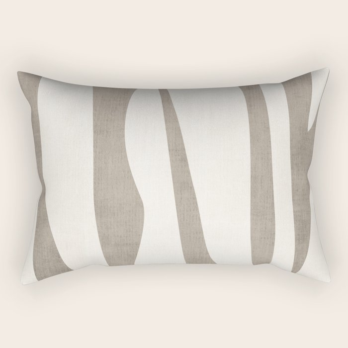 Minimalist Neutral Beige Cream Abstract  Rectangular Pillow