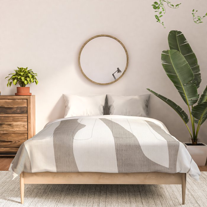 Minimalist Neutral Beige Cream Abstract  Comforter Gallery Image 3