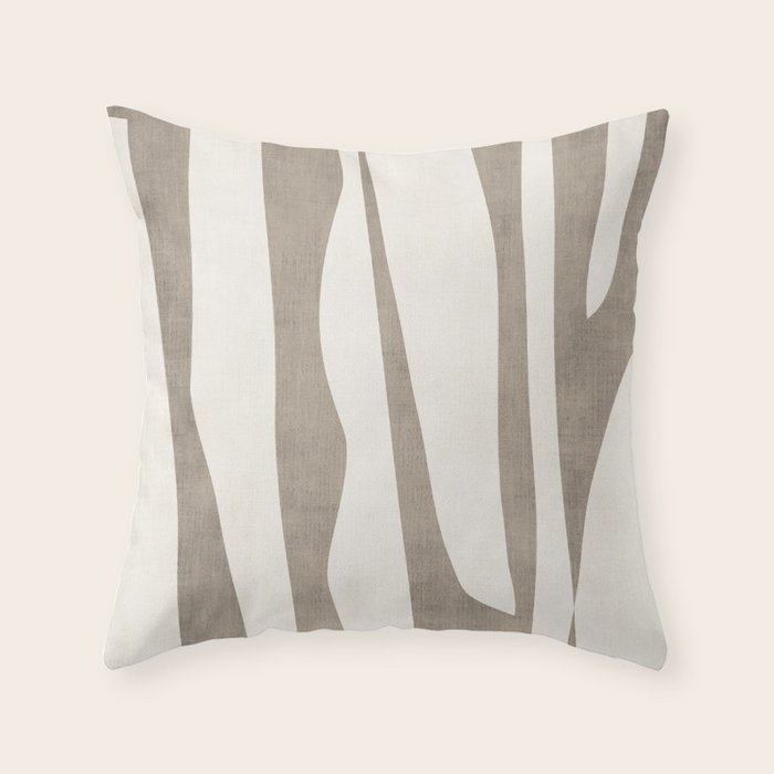 Minimalist Neutral Beige Cream Abstract  Throw Pillow Gallery Image 6
