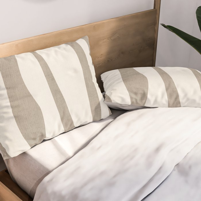 Minimalist Neutral Beige Cream Abstract  Pillow Sham Gallery Image 2