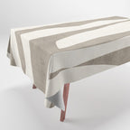 Minimalist Neutral Beige Cream Abstract  Tablecloth Gallery Image 1
