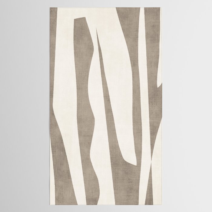 Minimalist Neutral Beige Cream Abstract  Tablecloth Gallery Image 2