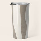 Minimalist Neutral Beige Cream Abstract  Travel Mug Gallery Image 3