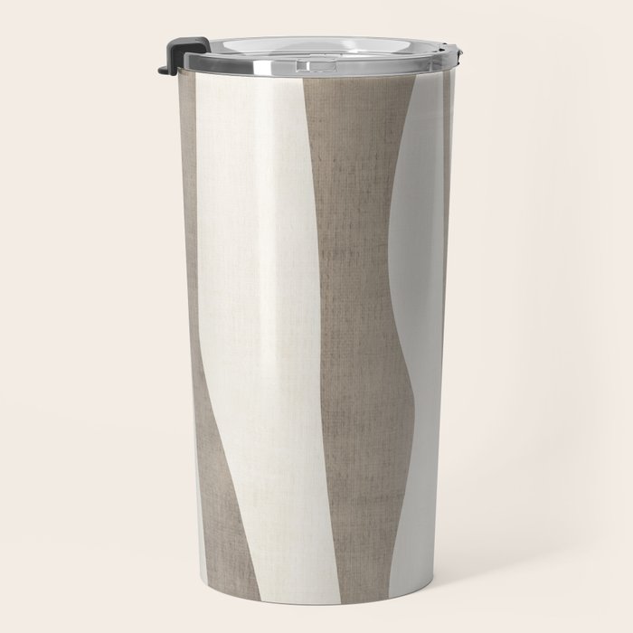Minimalist Neutral Beige Cream Abstract  Travel Mug Gallery Image 3
