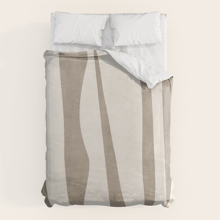 Minimalist Neutral Beige Cream Abstract  Duvet Cover Gallery Image 6