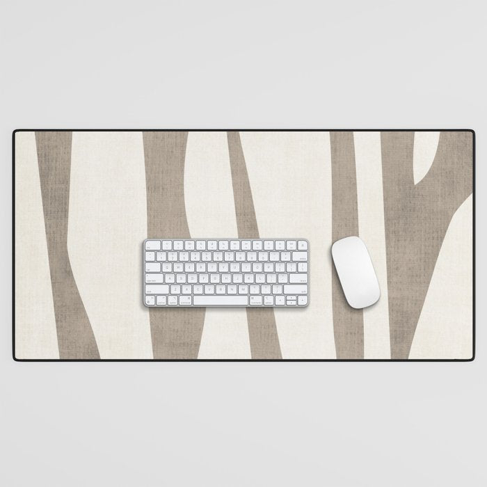 Minimalist Neutral Beige Cream Abstract  Desk Mat Gallery Image 1